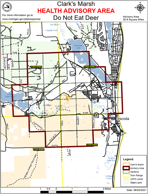 Map of Clark's Marsh and the surrounding area