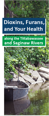 Thumbnail image for the Dioxins, Furans, and Your Health along the Tittabawassee and Saginaw Rivers brochure. Click for PDF.