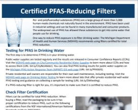 Certified PFAS reducing filters fact sheet thumbnail