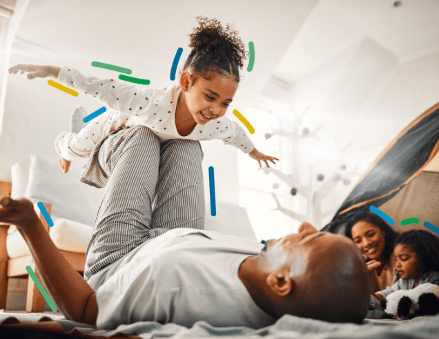 Family playing together