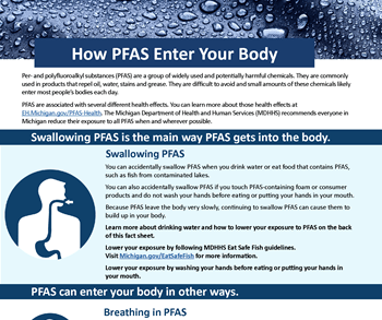 How PFAS Enters Your Body fact sheet thumbnail.