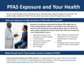 PFAS Exposure and your health fact sheet thumbnail