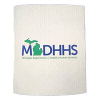 Dishcloth with the MDHHS logo
