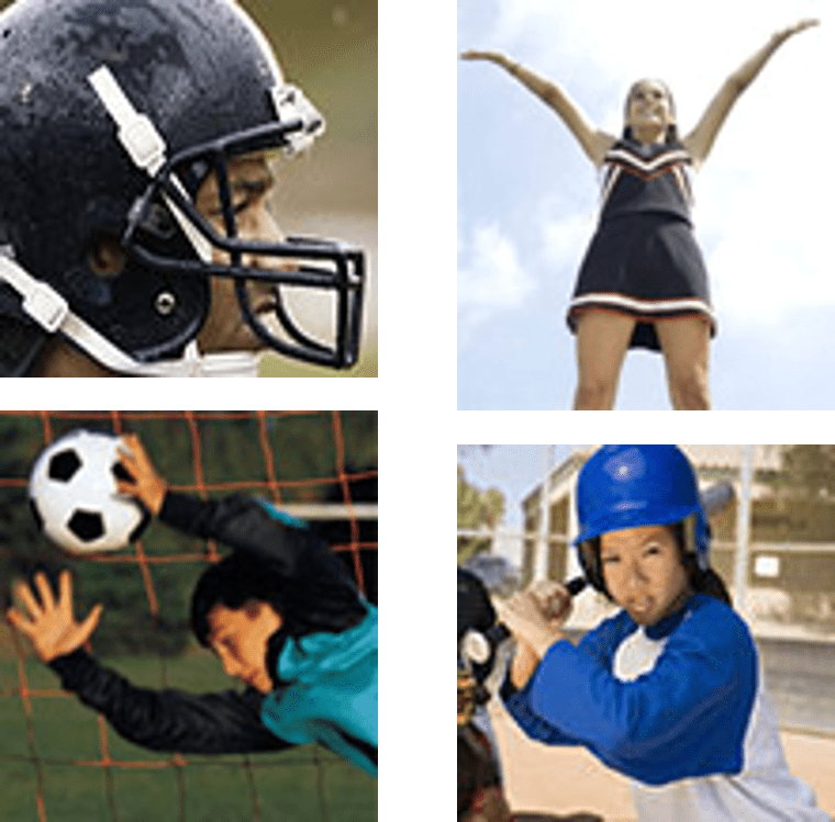 Square of 4 athletes