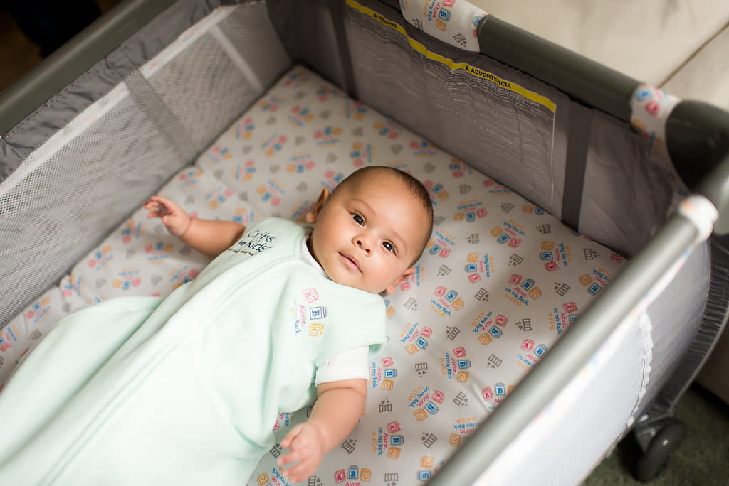 Baby in crib