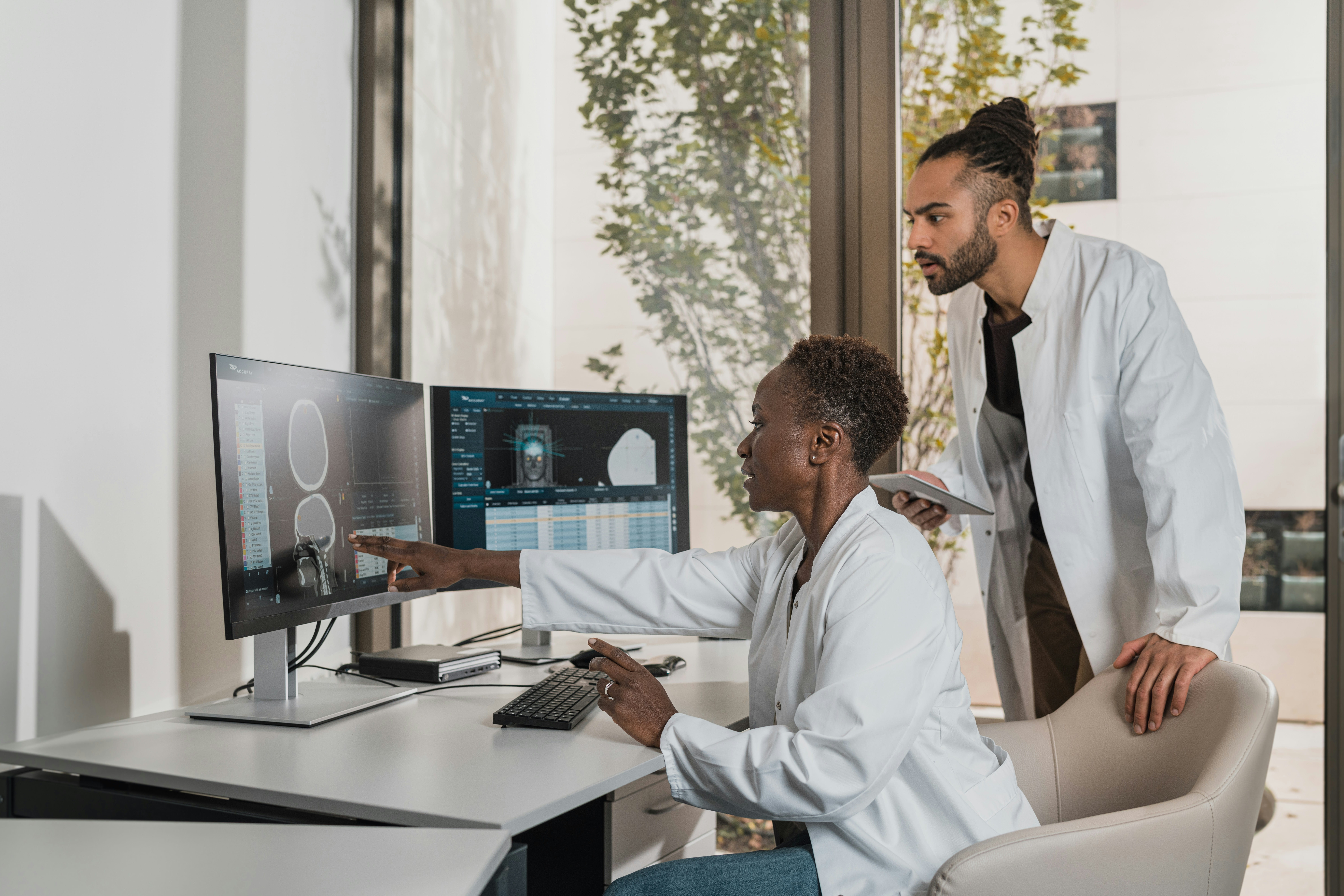 doctors looking at computer screen