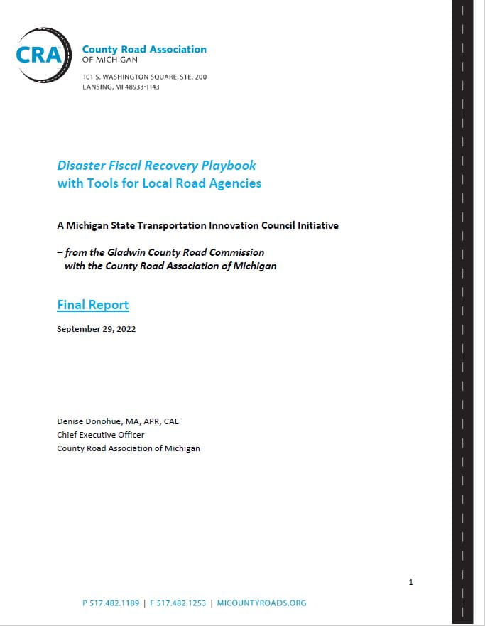 Cover page for Disaster fiscal recovery playbook