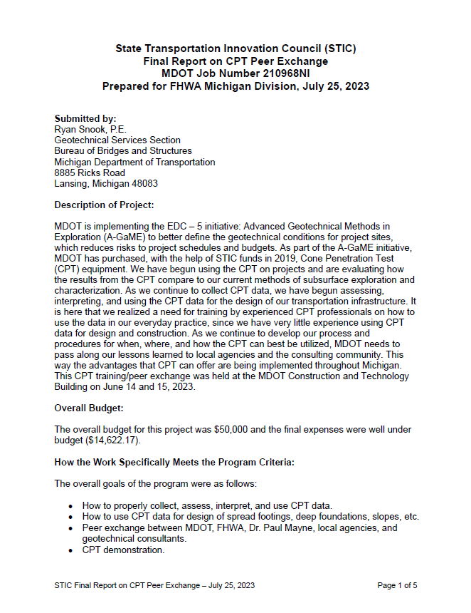 Screenshot of the cover of the CPT report