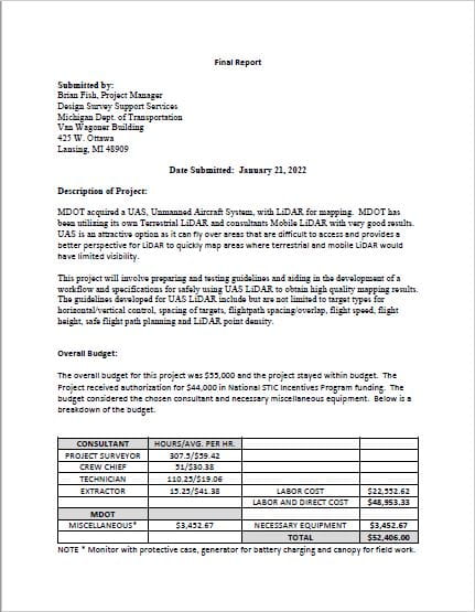 STIC UAS Report Coverpage