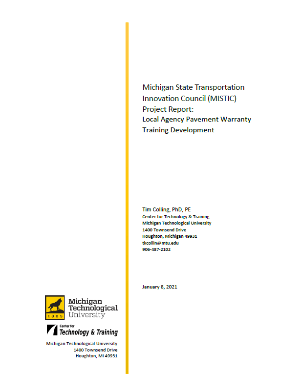 Cover of STIC Warranty Report
