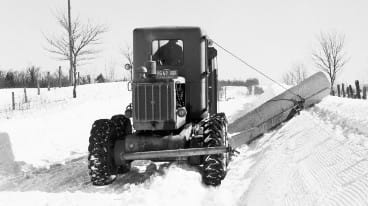 Winter maintenance with an early snowplow.