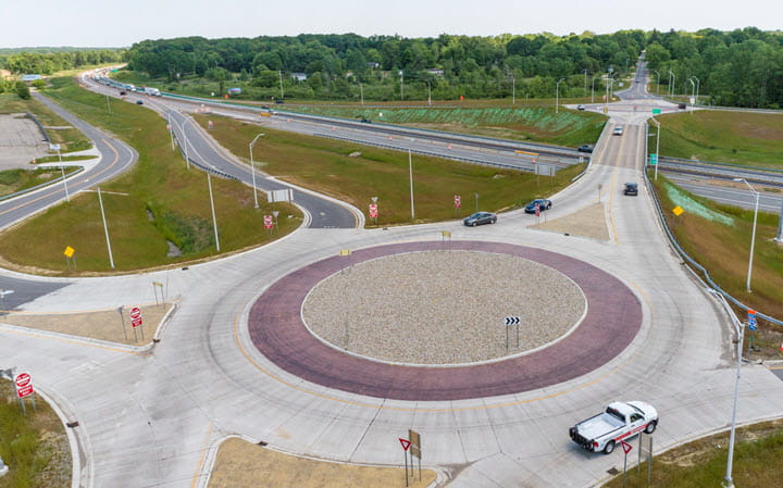 I-94 roundabout in Jackson at M-60 and M-99.