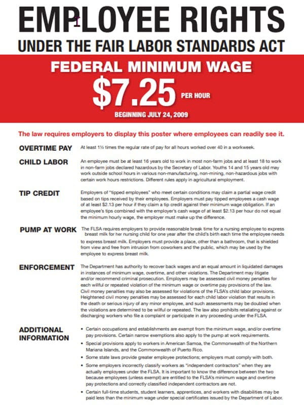 A thumbnail of the Employee Rights Minimum Wage poster.