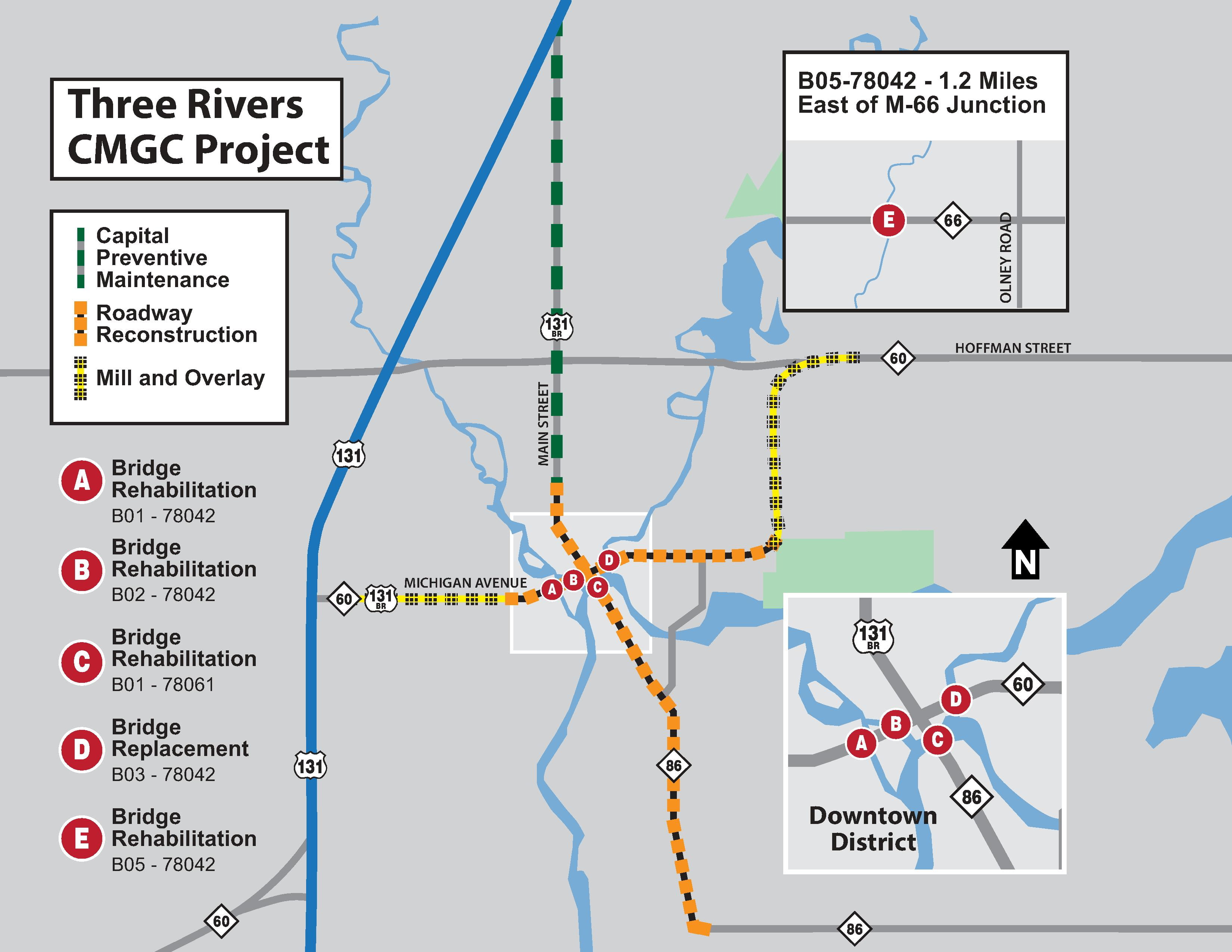 The Three Rivers CMGC project map.