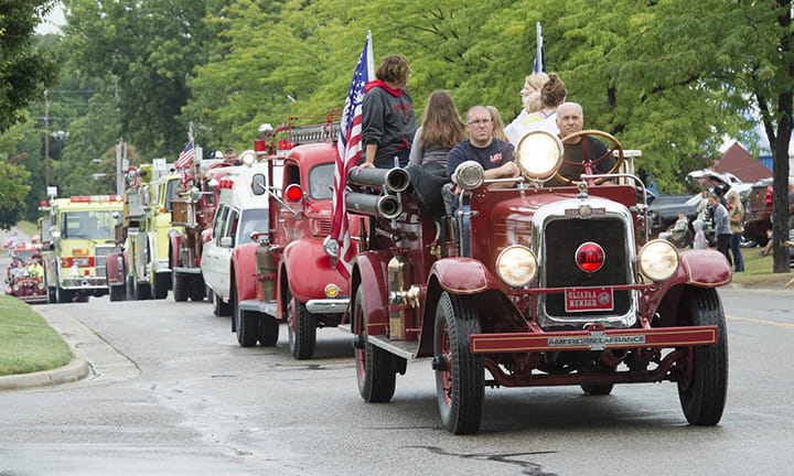 parade of firetrucks