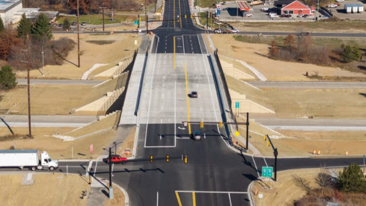 The rebuilding project at the Fruit Ridge Avenue bridge over I-96 in Walker.