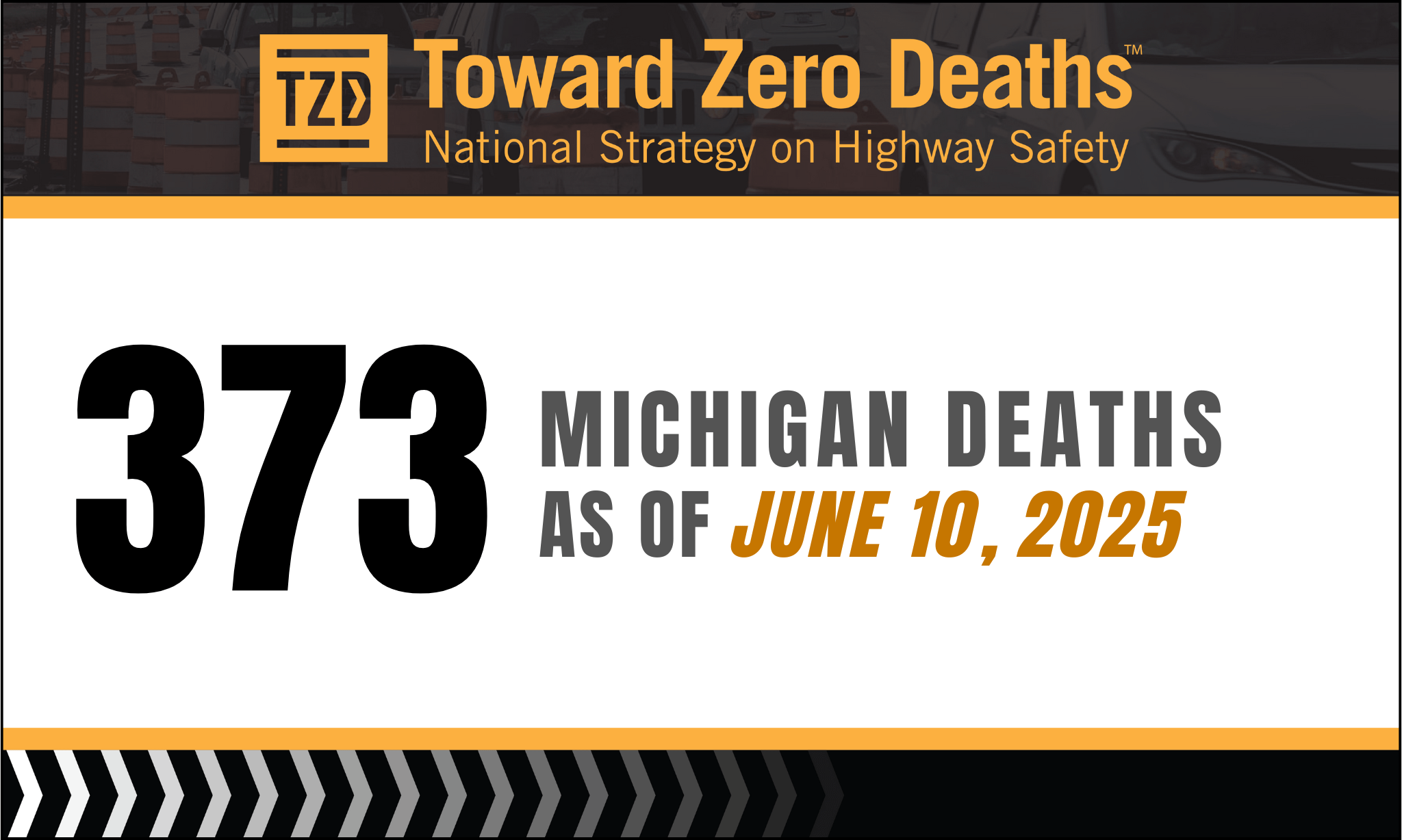 Graphic displaying Michigan's weekly road fatality numbers.