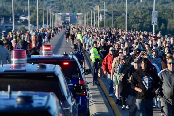 Mackinac Bridge Walk showing the many people that crossed on Sept. 5, 2022.