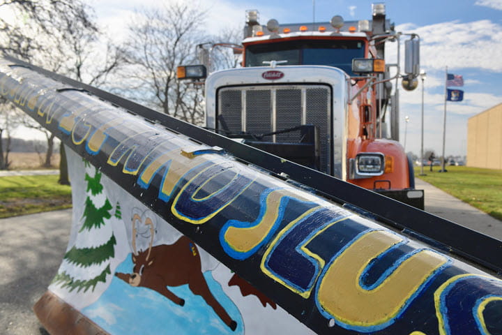 A close up look at the plow's art work done by Ovid-Elsie High School art students.
