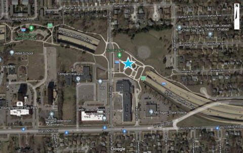Project area’s location on I-696 in Oak Park.