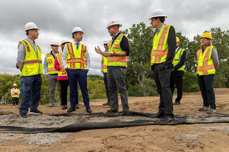 U.S. Transportation Secretary Buttigieg touring the US-127/I-496 Rebuilding Michigan project in Ingham County.