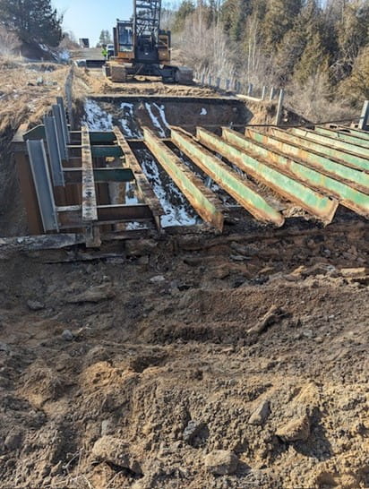 The Alabaster Road bridge in Iosco County was under construction earlier this year as part of the Michigan Department of Transportation (MDOT) local agency bridge bundling program. (Photo by RS Scott & Associates)