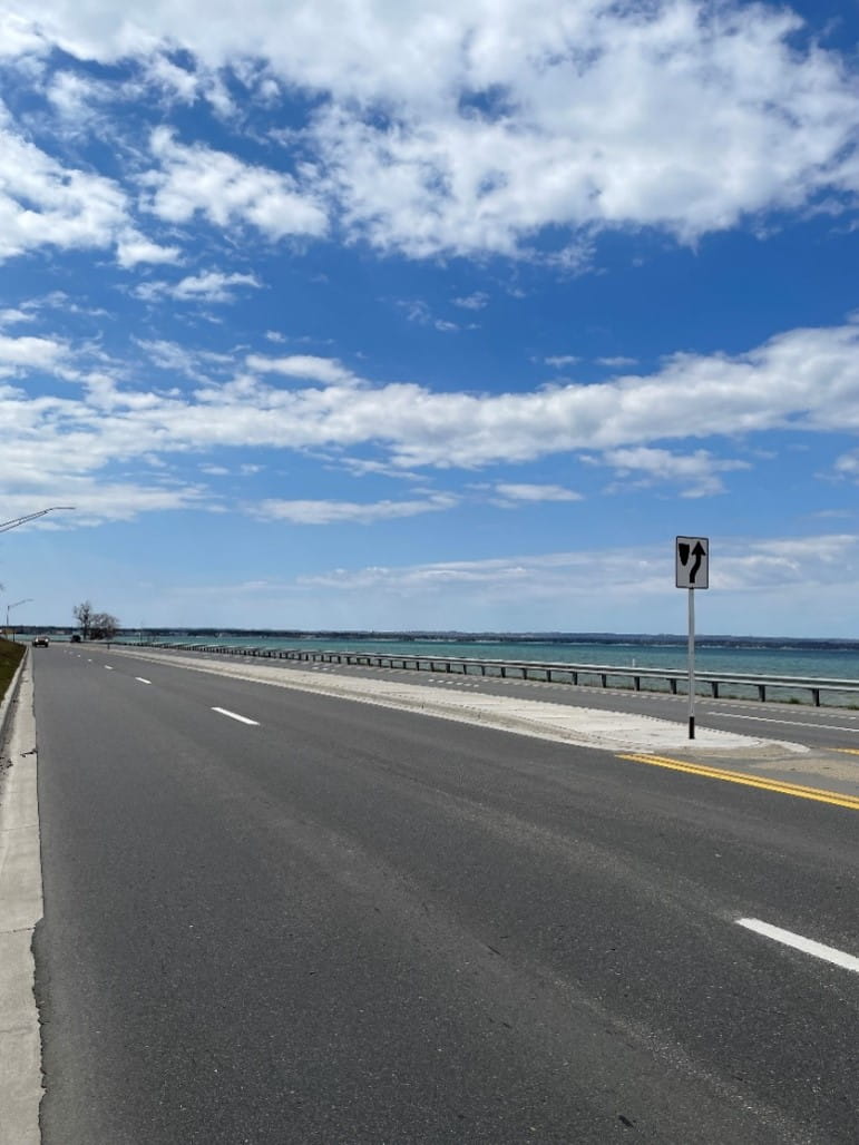 No serious injury or fatal crashes have occurred on this stretch of US-31/M-72 since a center median island and lane separation project was completed in 2022. (MDOT photo)