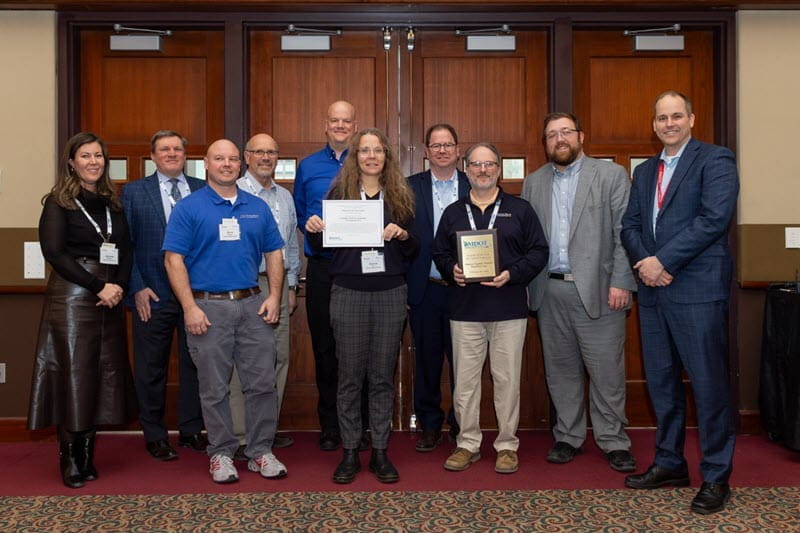Air Carrier Airport of the Year Award being presented by MDOT Office of Aeronautics director, Bryan Budds.