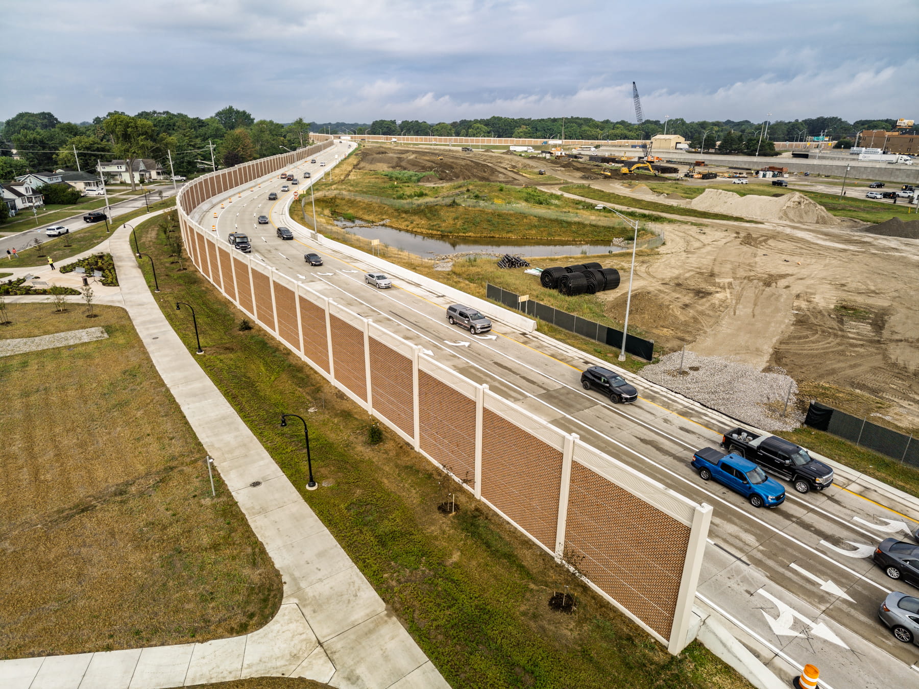 An aerial view of the newly rebuilt Pine Grove Connector ramp.