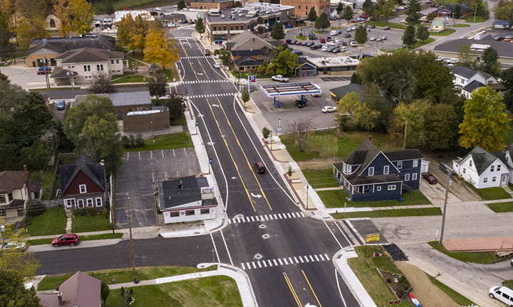 Aerial view of M-37 in Newaygo 