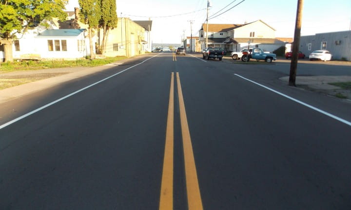 Baraga Avenue view of road in the evening