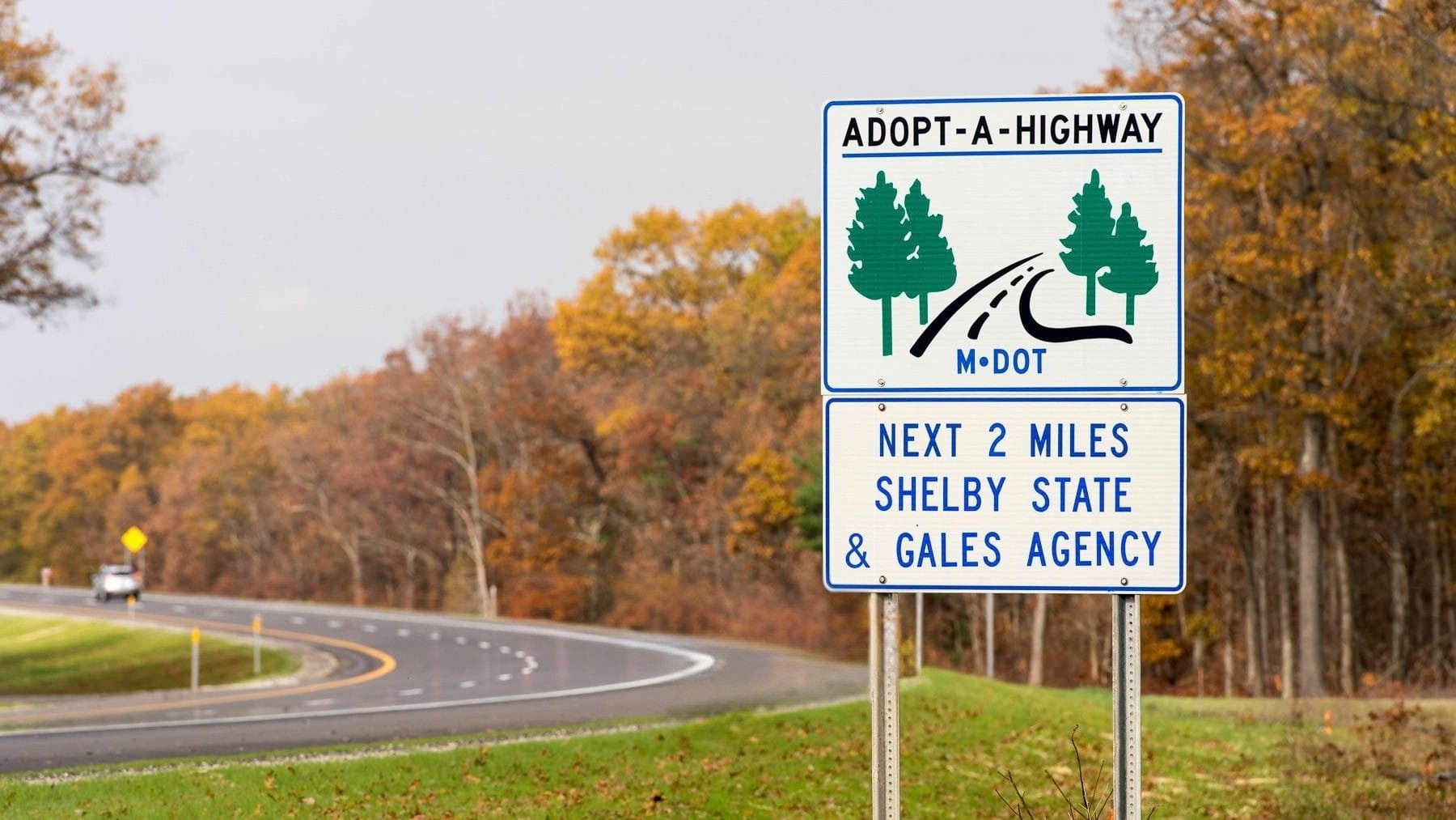 Adopt-A-Highway sign at roadside