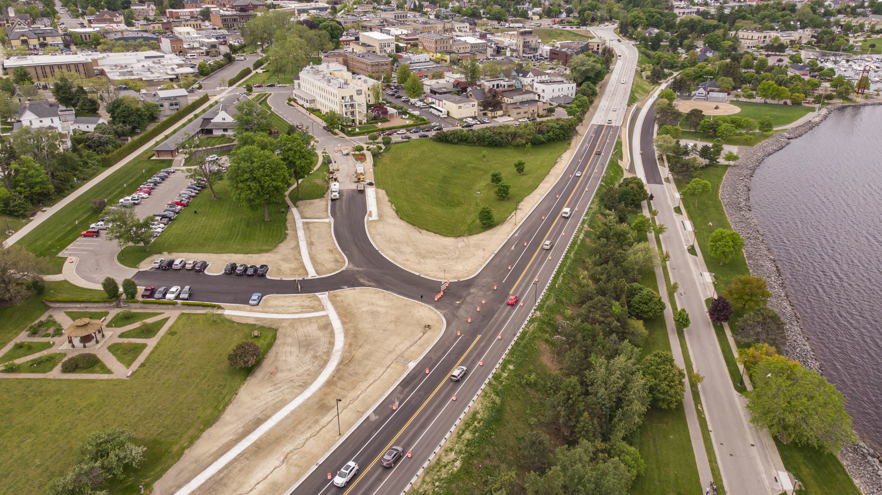 Overhead shot of US-31 realignment