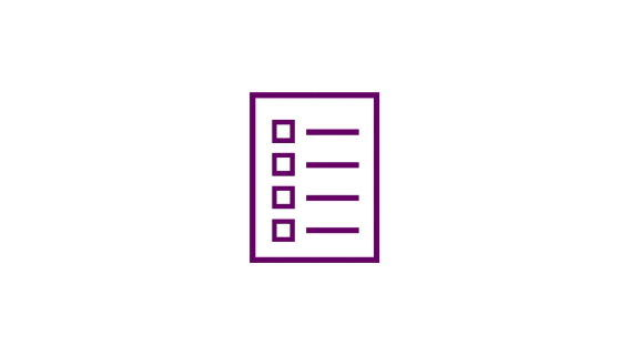 Purple check list icon.