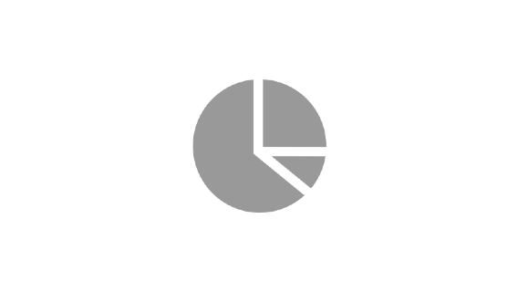 Gray pie chart icon.