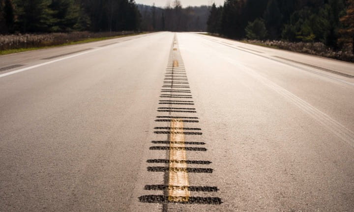 Center line rumble strips on US-131 Antrim County.