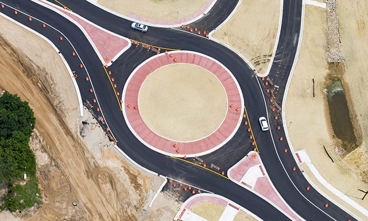 View of Construction on the roundabout at M-343