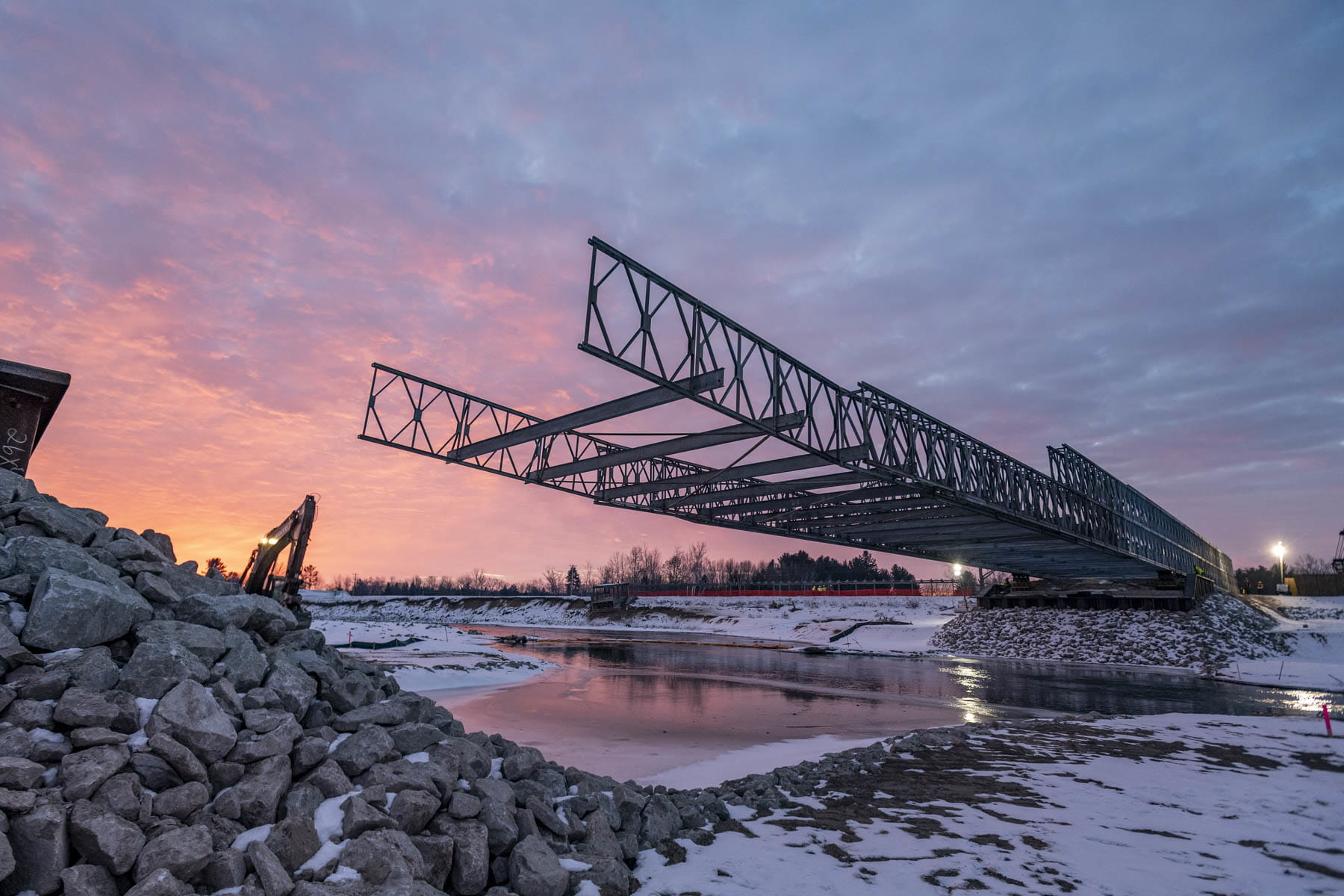 A construction worker on the US-127 project.