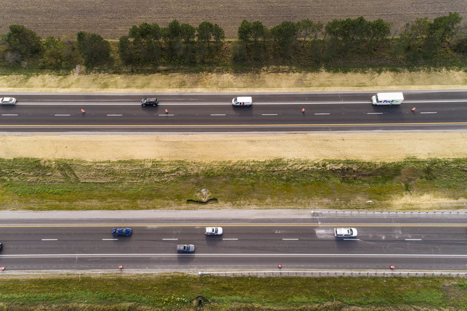 Aerial image over roadway