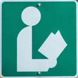 Library Road Sign