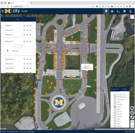 Screen capture of the interface for the Mcity OS, Skyline. 