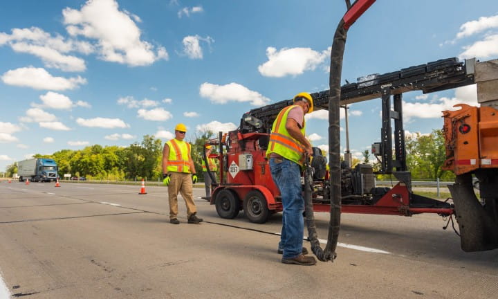 MDOT's Grand Ledge garage crews perform maintenance on I-96 ramp to eastbound I-496 in Eaton County.