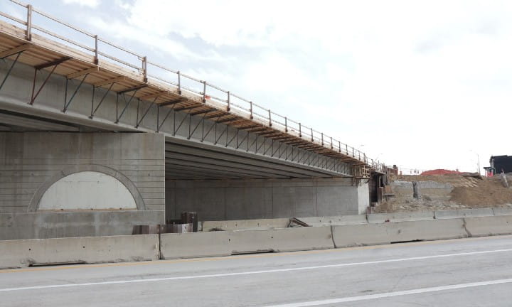 The Gratiot Avenue bridge construction.