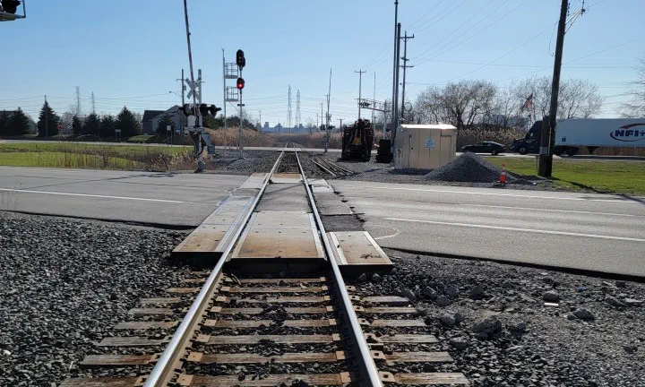 A view of the Canadian National (CN) Railroad track at M-85 (Fort Street).