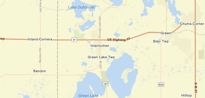 Map showing the location of the the US-31 rebuilding project in Grand Traverse County.