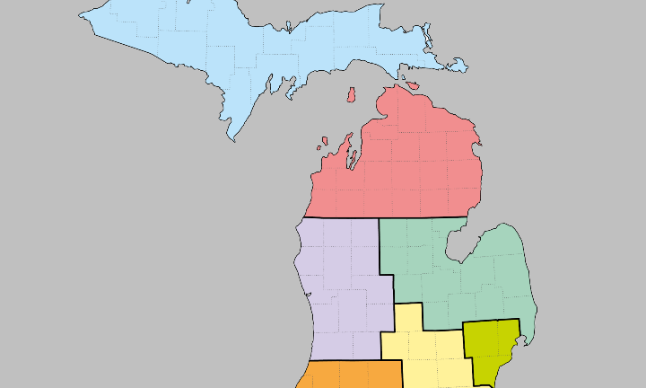 MDOT's region map.