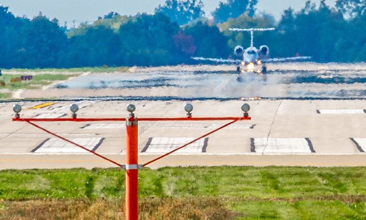 Airplane getting ready to take off.