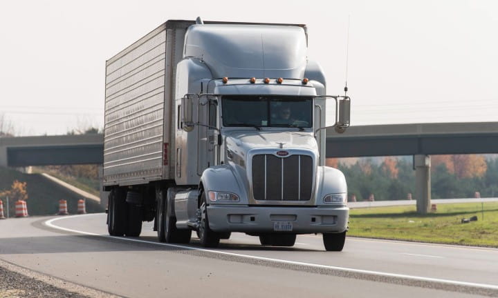 A tractor trailer on US-31 near Muskegon, Michigan.