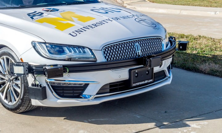 American Center for Mobility shows a Visteon car with CAV technology attached.