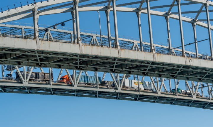 Autonomous platoon on Blue Water Bridge with Tank Automotive Research, Development, and Engineering Center (TARDEC).